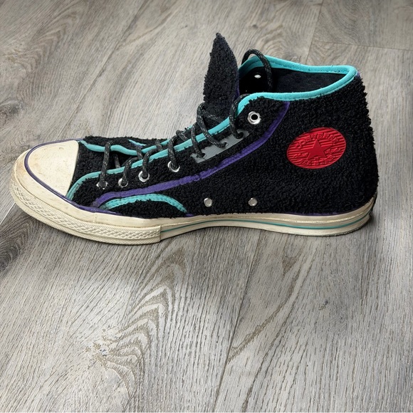 Converse Other - Converse Chuck Taylor All Star Shoes Mens Size 11.5 Black Fuzzy Terry High Top